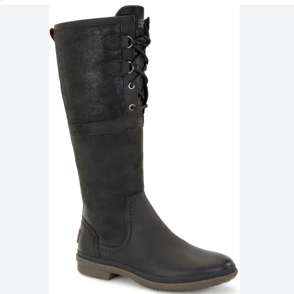 UGG Black Tall Lace-Up Winter Boot